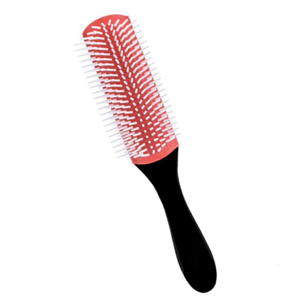 Pude børste nylon børster 9- rækker detangle distribuere produkt krøllet hår hår kam: B