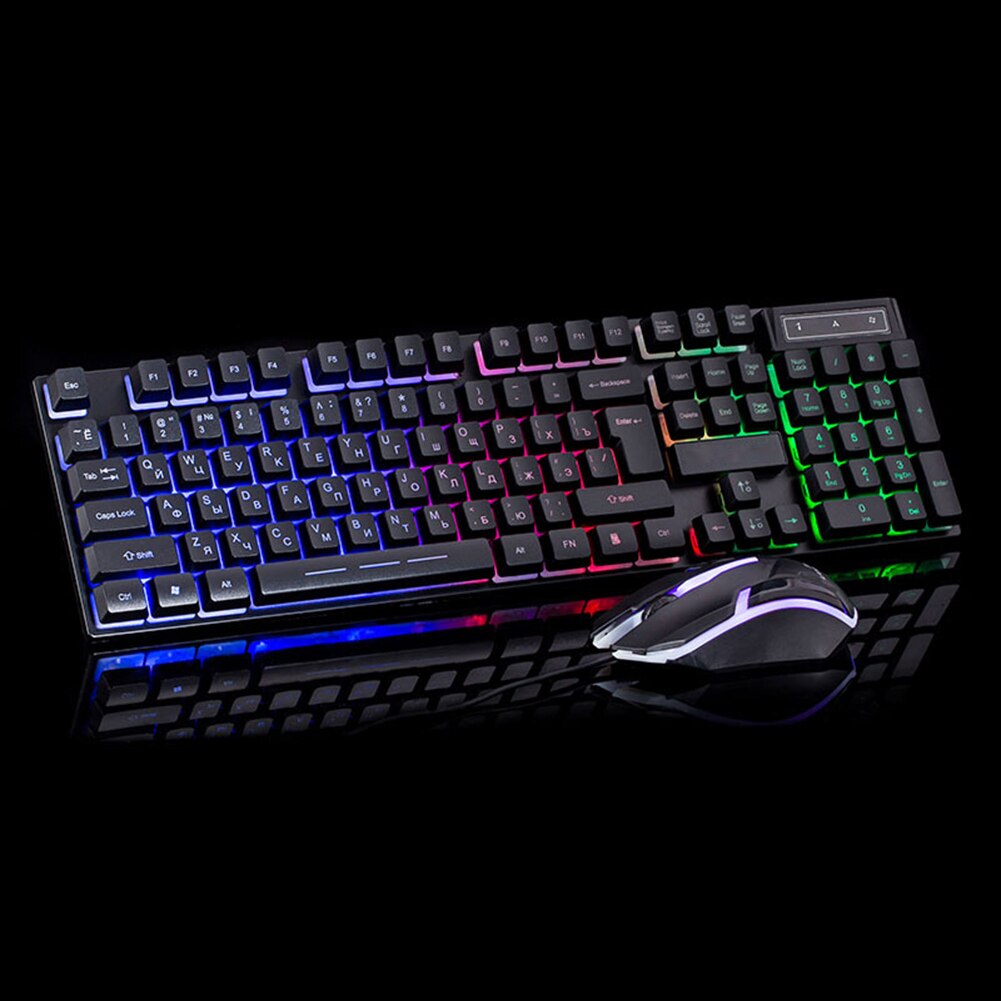 USB Wired Backlight Gaming Mechanical Keyboard Mouse Set Computer Accessory