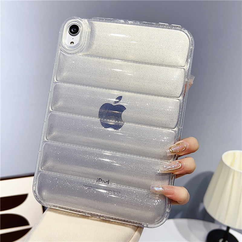 Glitter donsjack Tablet Case voor ipad 10e 9 8 7 Generatie 10.2 Pro 11 inch Air 4 Air 5 10.9 inch Mini 6 5 4th Achterkant: Dertien / WHITE