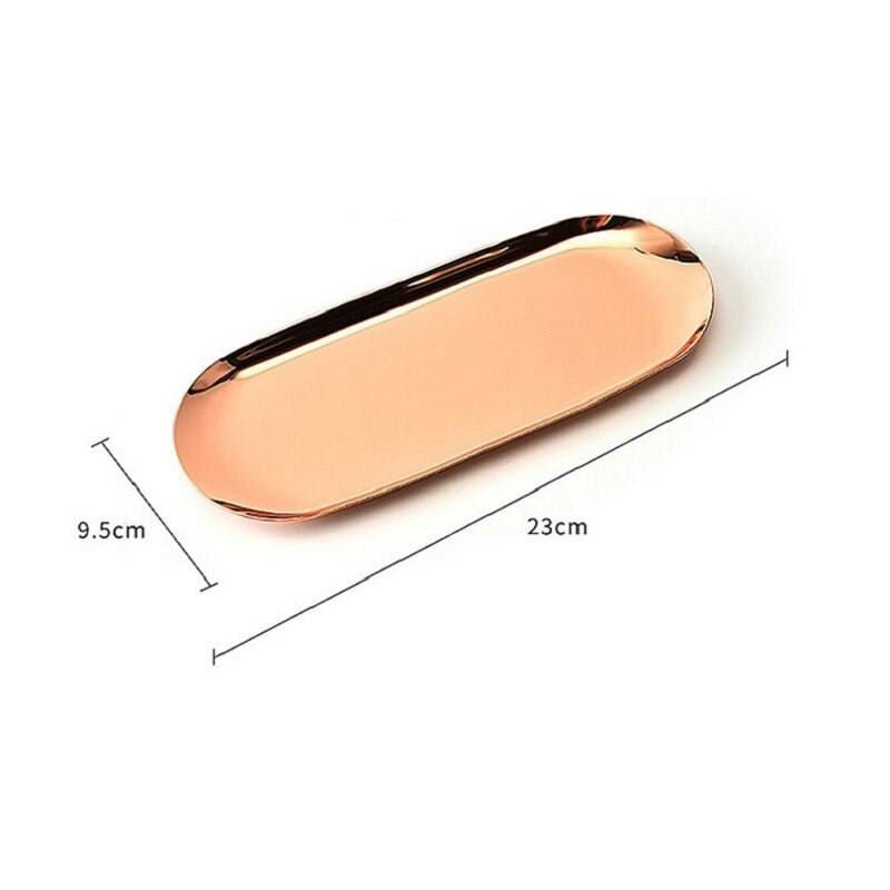 Färgglad metallförvaringsbricka guld oval prickig fruktfat smycken örhänge display fat dessert bröd tallrik kök bar porslin