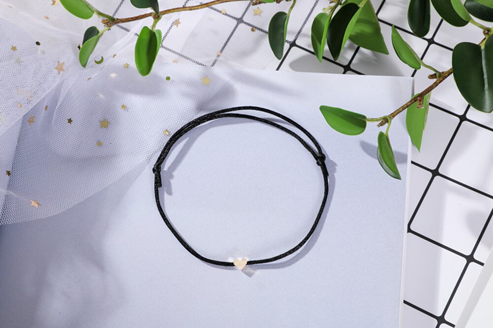 Handgemaakte roestvrijstalen liefdesarmbanden in de vorm van een hart, dunne rode draad, armbanden voor mannen, vrouwen en koppels