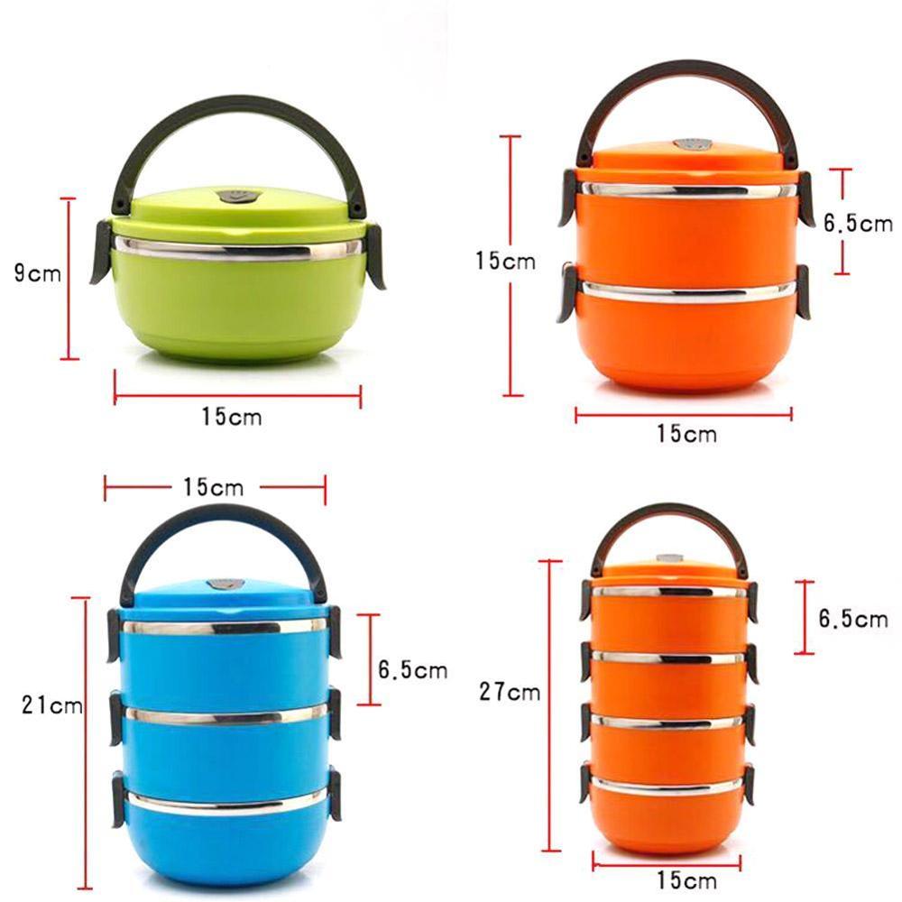 Insulated Lunch Box Steel Double Layer Picnic Case School Almuerzo Bento Box De Kids Office Caja Food Adults Cont U4K2