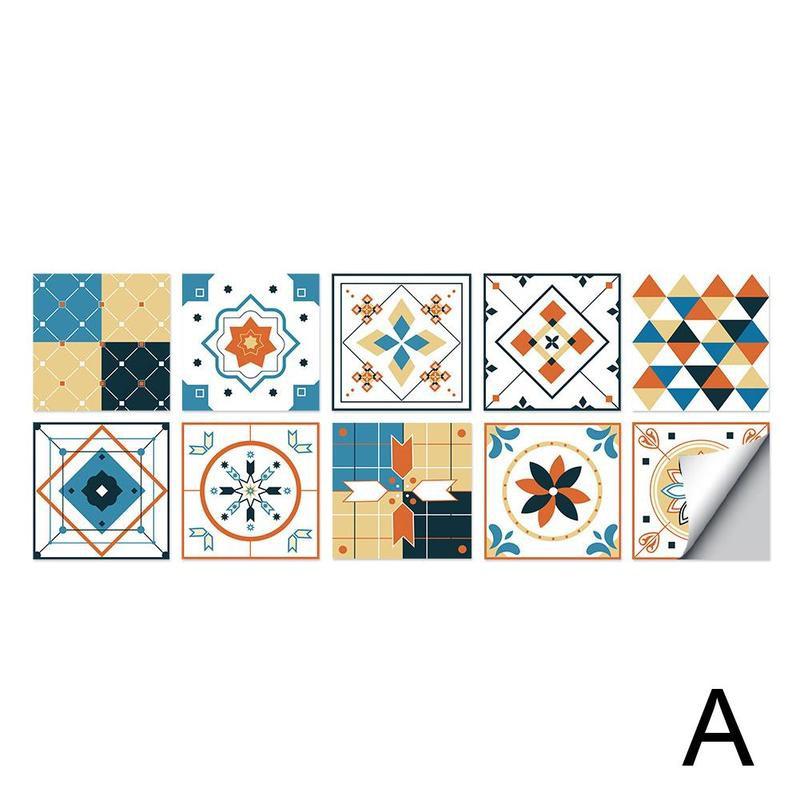 Kitchen Oil-proof Stickers Bathroom Waterproof Stickers Tile Visual Sticker Wall Geometric Tiles Texture Hard Art Decorativ L9B8: A / M