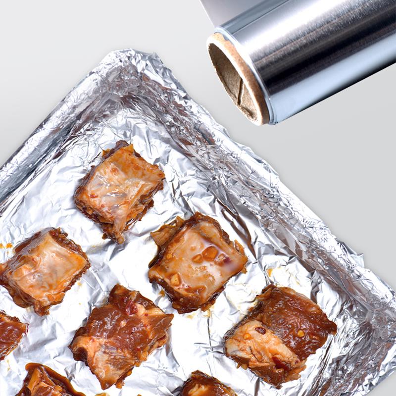 Feuille d&#39;aluminium antiadhésive pour BBQ, 20m, résistant à la chaleur, feuille d&#39;étain, tapis de cuisson pour BBQ, accessoires