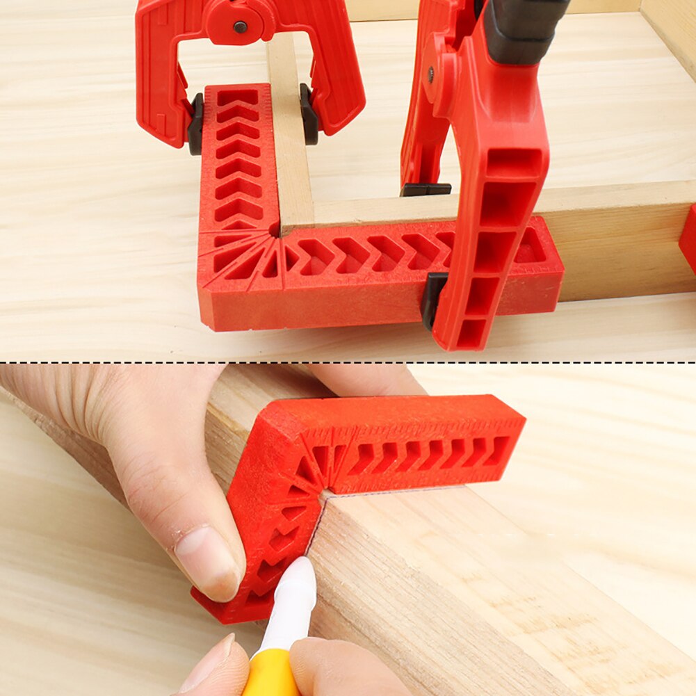 90 Degree Red Right Angle Auxiliary Locator 3/4/6 inch Woodworking tools plastic square angle Ruler Holder