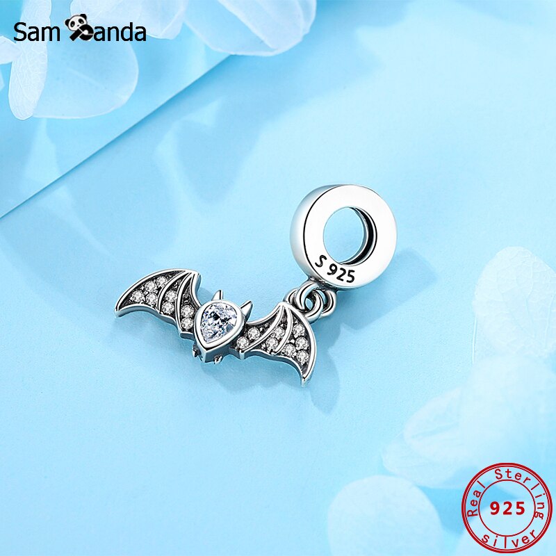 100% Originele Cz 925 Sterling Zilveren Kralen Bat Bedels Voor Sieraden Fit Armband Ketting Diy Vrouwen