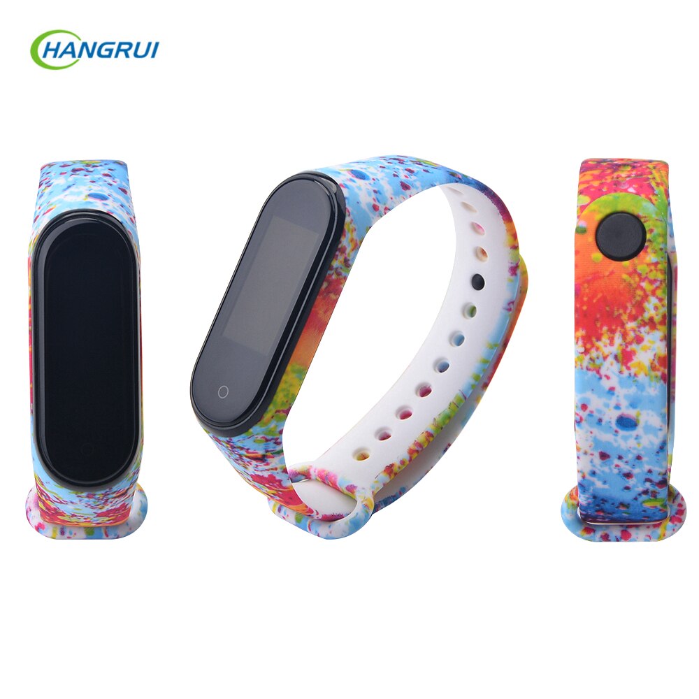 Per Mi band 4 3 cinturino da polso in silicone con stampa cinturino per xiaomi mi band 3 cinturino mimetico di ricambio per cinturino Mi band 4 3: Painted