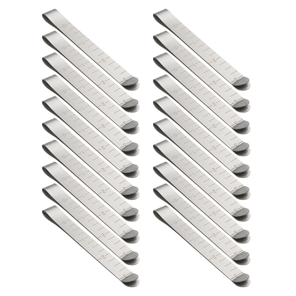 20pcs Metal Sewing Crimping Clips Hemming Clamps Measurement Ruler Machine Work Hand Sewing Ruler Measurement DIY Tools#s: Default Title