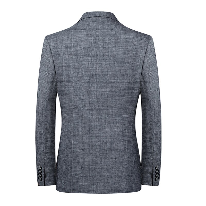 Mannen Grijs Pak Jacket Notched Revers Twee Knoppen Single Breasted Mens Plaid Grijs Pak Jas Smart Casual