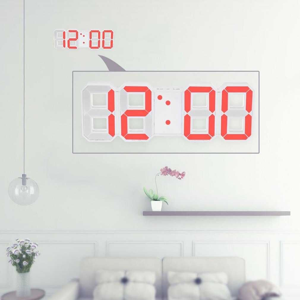 Multifunktions digital led-väggklocka temperaturdisplay klocka timer vintage heminredning timer väggklockor