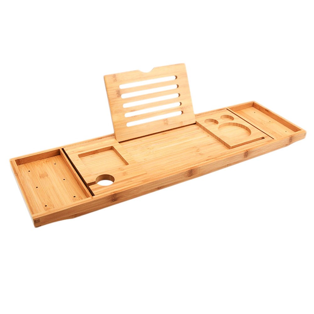 Pont De Baignoire Extensible 61-85 Cm – Support Rangement Chromé Avec Porte-Savon, Porte-Verre & Porte-Livres – Idéal Bain & Douche