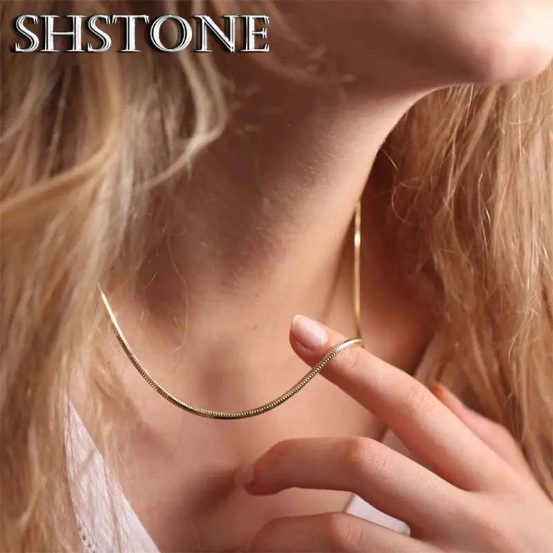 de mujeres y hombres, 1mm, 2mm, 3mm, cadena redonda de serpiente, Collar largo clásico, Gargantilla en el cuello, accesorios de joyería DIY,
