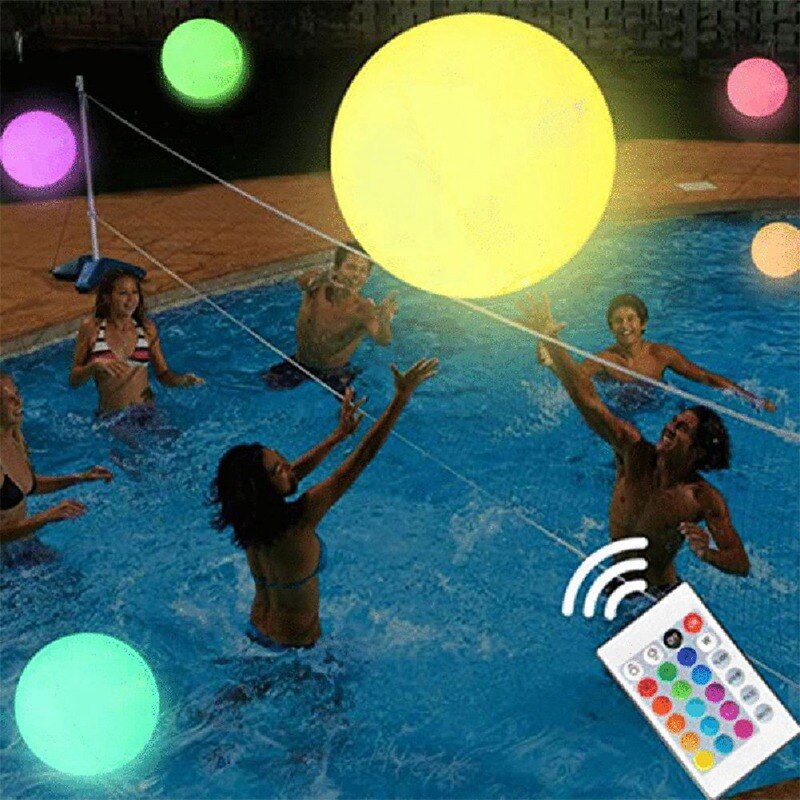 Swimmingpool legetøj glødende kugle oppustelig led glødende strandbold vand legeudstyr underholdning 40cm