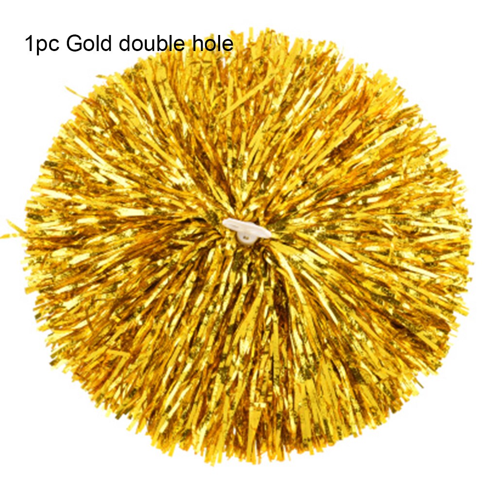 1Pc Plastic Handvat/Dubbele Gat Cheerleading Bal Bloem Dubbele Gat Handvat Pompoms Sport Club Concurrentie Dance Concert Levert: 1pc Gold