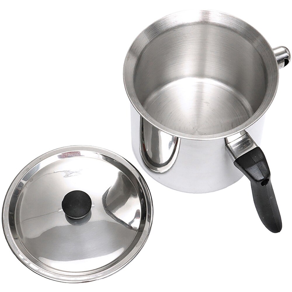 Simmer Pot Stainless Steel 1l Milk Boiler Lid Milk Pot Stainless Steel Body With Spout Induction Bottom Coffee Pot Household