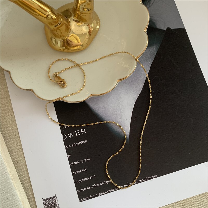 AOMU 3 Arten Punk Jahrgang Kubanischen Halsband Halskette Kragen Aussage Hüfte hüpfen klobig Gold Farbe Dünne Kette Halskette Frauen Schmuck: 1