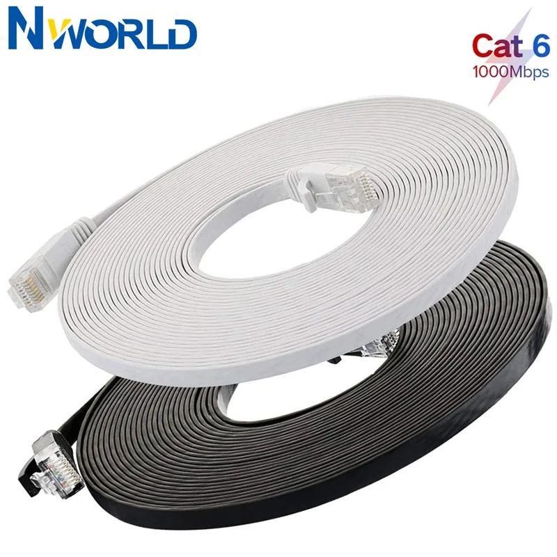 0.5m 1m 2m 3m 5m 10m 15m 20m 30m Cable CAT6 Flat Ethernet Cable RJ45 Patch LAN CAT 6 Network Cable for Computer Router Laptop
