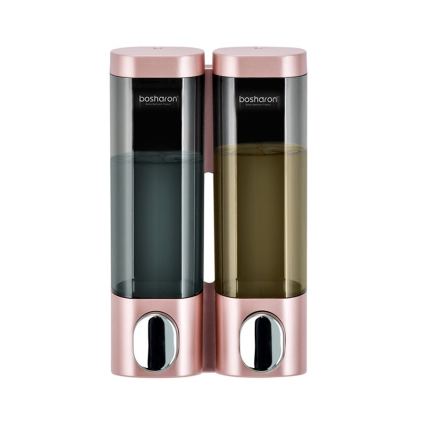 Einzigen Doppel verdreifachen 300ml Seife Spender Zauberstab-montieren Dusche Schlecht Shampoo Spender Flüssigkeit Seife Container Schlecht Zubehör: Rose Gold doppelt