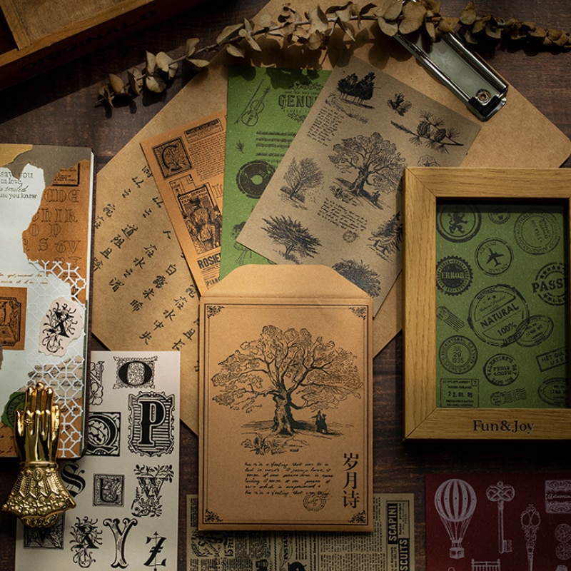 15pcs Vintage Sticker Ancient Diary meme stickers Scrapbook Planner Paper Stickers Children Sticker