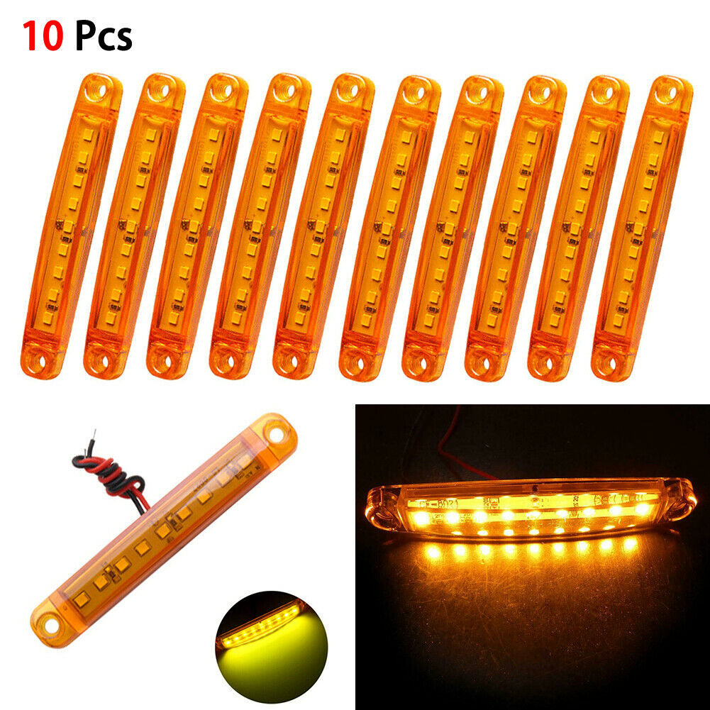 Ensemble de lampes signalétiques pour remorque de voiture et camion, 10 pièces, 9 LED mer led marqueur latéral, 12V-24V