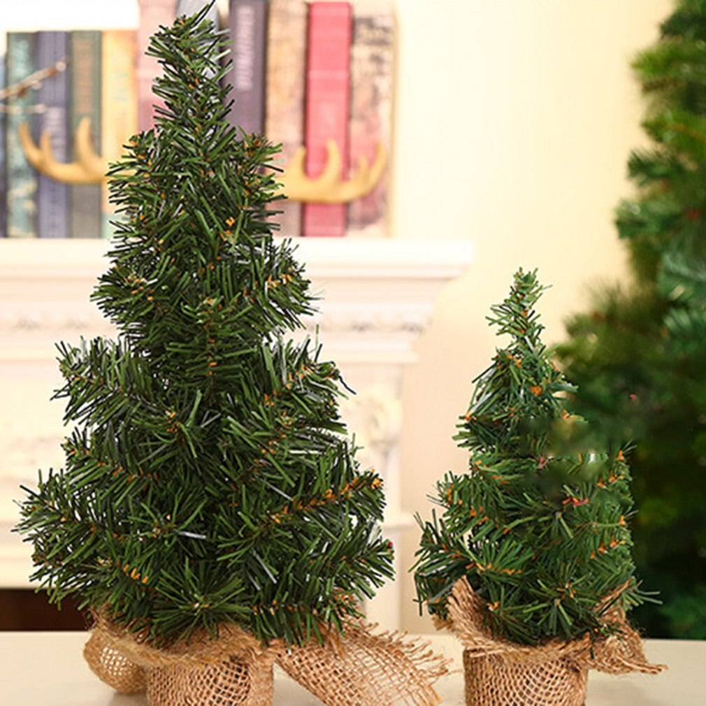 Christmas Tree 20Cm Green Tree 30Cm Mini Christmas Tree Burlap Tree Christmas Day Shopping Mall Window Desktop Decoration