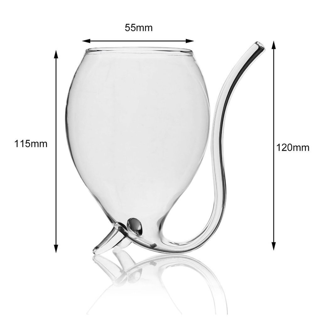 1pc 300ml Diablo rojo vino de vidrio transparente taza con construido en tubo para beber paja taza de agua para la casa Bar Hotel
