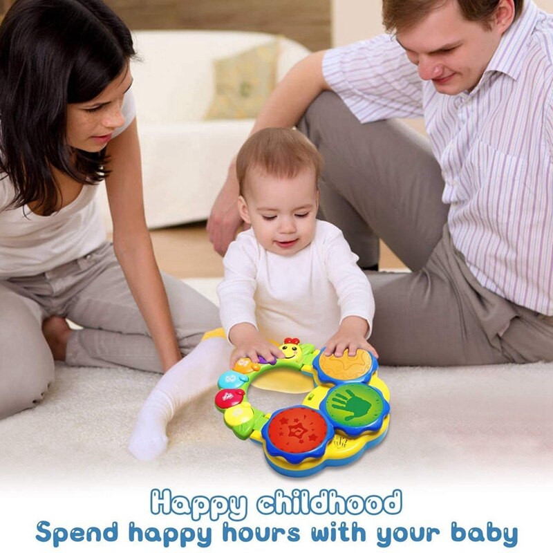 Portable Musical Drums Piano Musical Instrument Baby Toys Early Education Music/Lights/Funny Sounds Toys Toddlers