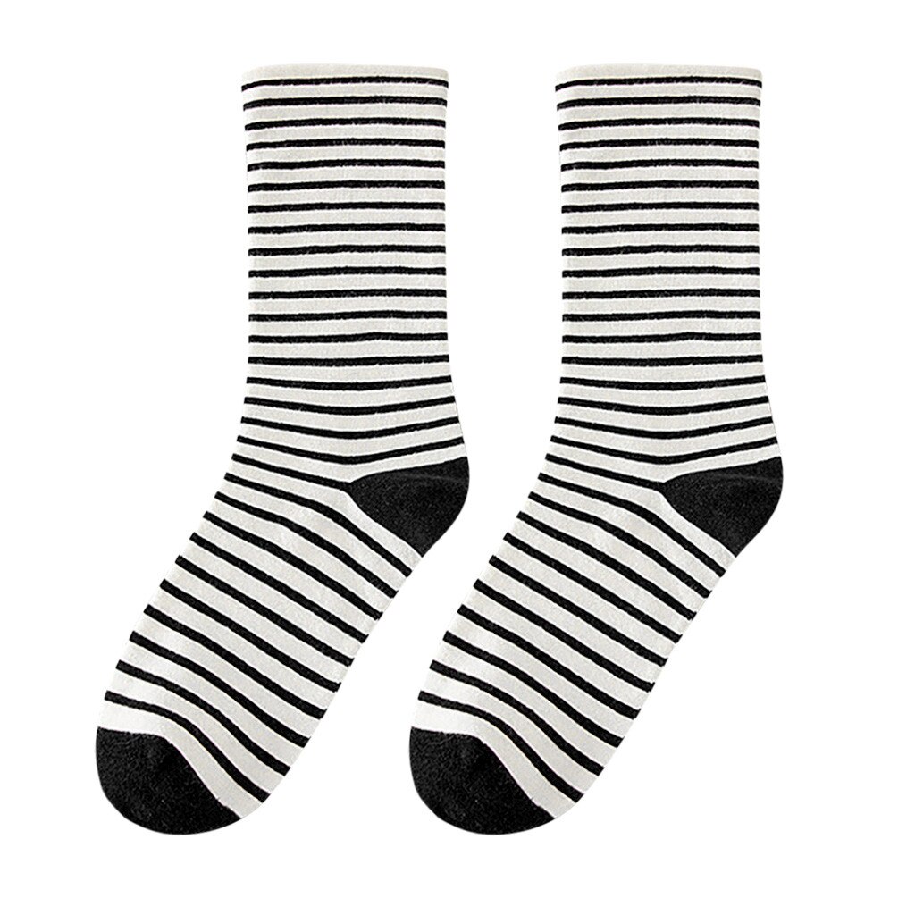 CHAMSGEND women's Japanese women's socks striped pile socks cotton breathable socks casual comfort cotton socks