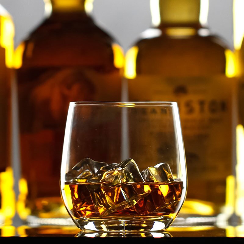 European Crystal Whisky Old Fashioned Rock Glass Classic Minimal Handmade Whiskey Tumbler Glasses Spirits Liquor Cup