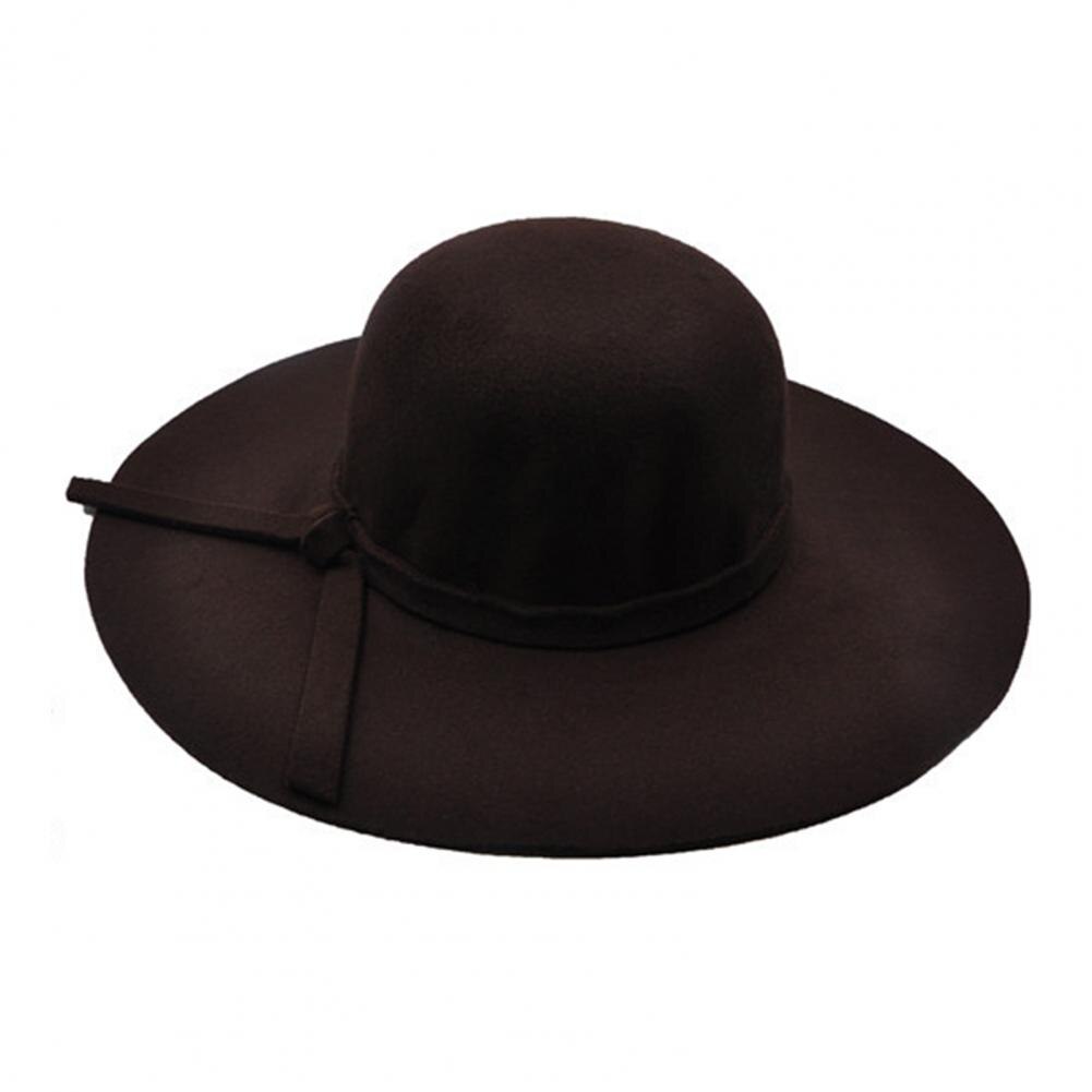 Gorro de lana con visera ancha y lazo para mujer, gorro de playa con visera ancha, redondo, cálido, con protección solar, para otoño e invierno,: Dark Coffee
