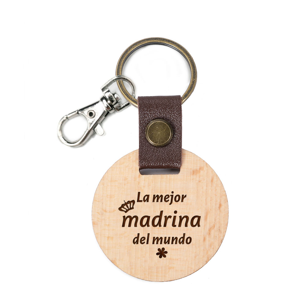 Llavero de madera del mejor padrino/marra del mundo, de bautismo, de recuerdo para Godchild, llavero religioso de Cristo: Marfíl