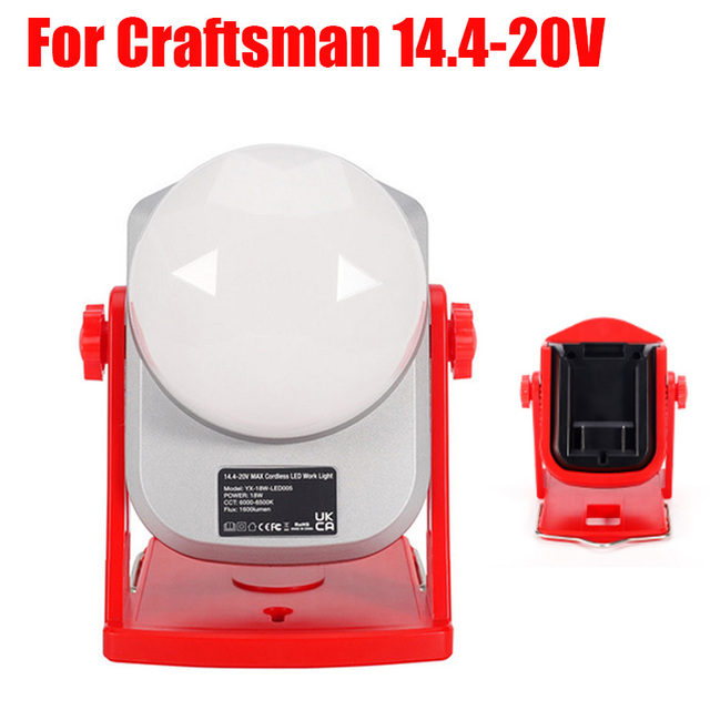 Draagbare 18W Led Lamp Werk Licht Lamp Voor Makita Milwaukee Bosch Dewalt 14.4V/18V Li-Ion Batterij emergency Outdoor Verlichting: For Crafrsman