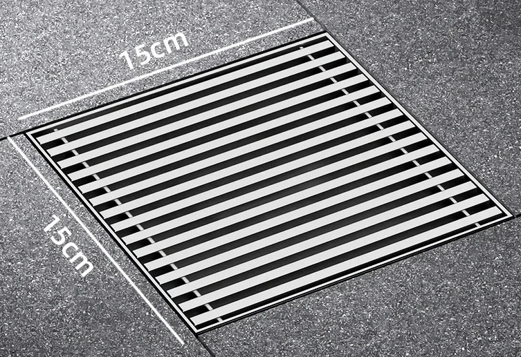 Large Floor Drain 304 Stainless Steel 12/15/20cm Square Linear Bathroom Floor Drains Outdoor Courtyard Large Diameter Drain: SKY BLUE