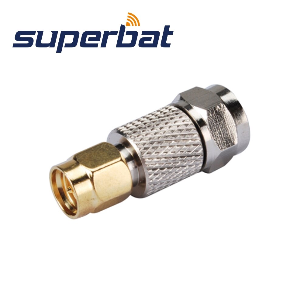 Superbat SMA-F Adapter SMA Plug to F-Type Male Straight RF Coaxial Adapter Connector