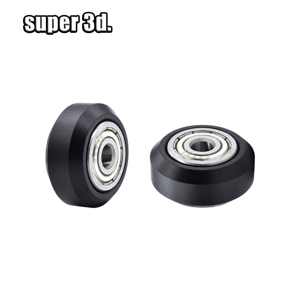 3D Printer Plastic Wheel with Bearings Bearing Roller Wheel POM 24 x 24 x 11 mm Embedded Groove Ball Bearings