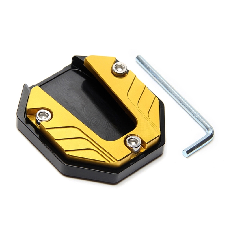 Extensor de pie de pata de cabra para motocicleta, almohadilla de extensión, placa de soporte, Base agrandada antideslizante: Oro