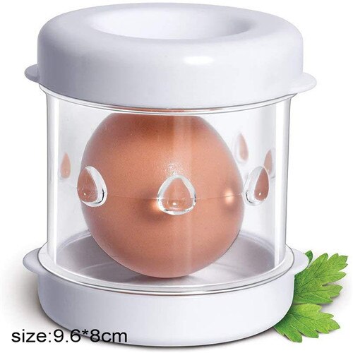 Håndrystning æggeskal skrælle æggeskal separator æggeskaller fræser fjerner hårdkogt æg saks værktøj køkken tilbehør: A-hvid