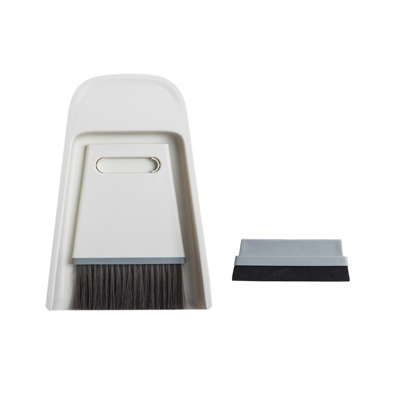 Mini Bezem Stoffer Combinatie Set Thuis Zachte Bont Magic Kleine Bezem Sweep Desktop Reinigingsborstel Wisser: WHITE