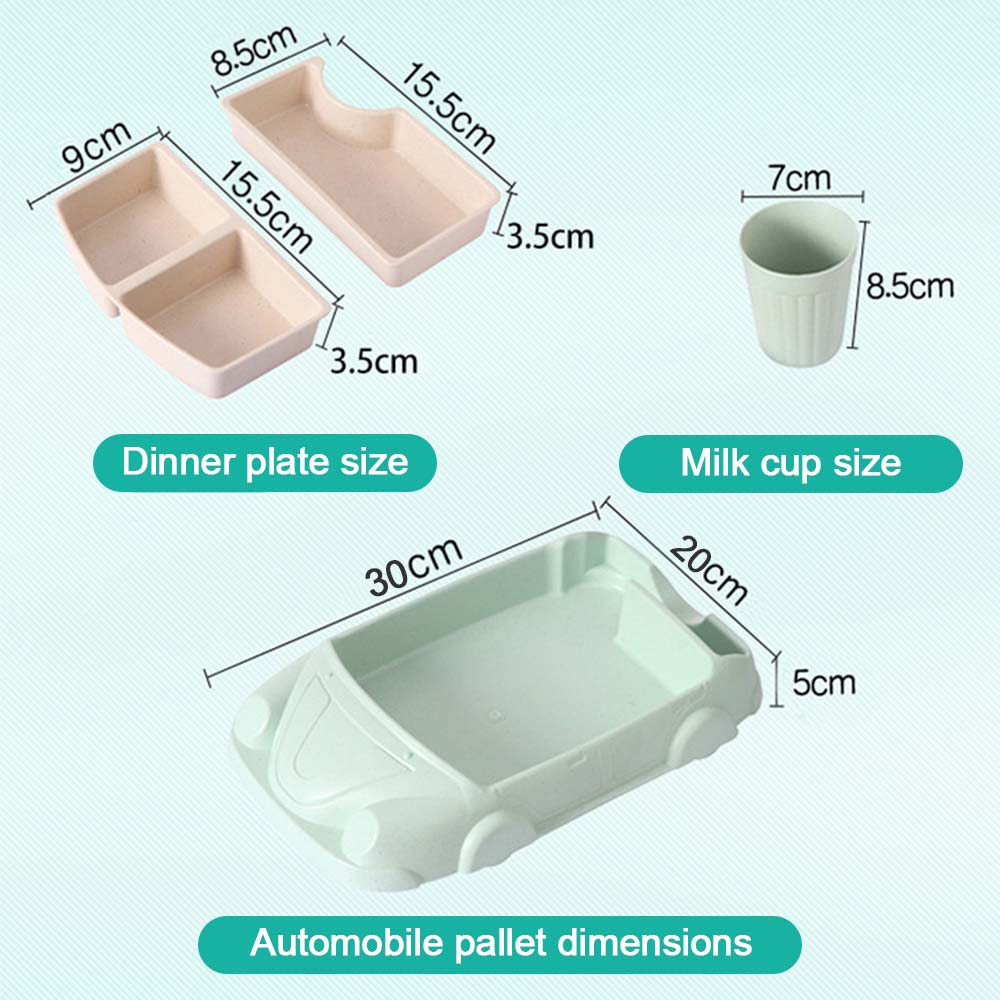 Barn porslin bil form skål kopp tallrikar barnmat behållare spädbarn bambu fiber träning rätter baby utfodring uppsättningar