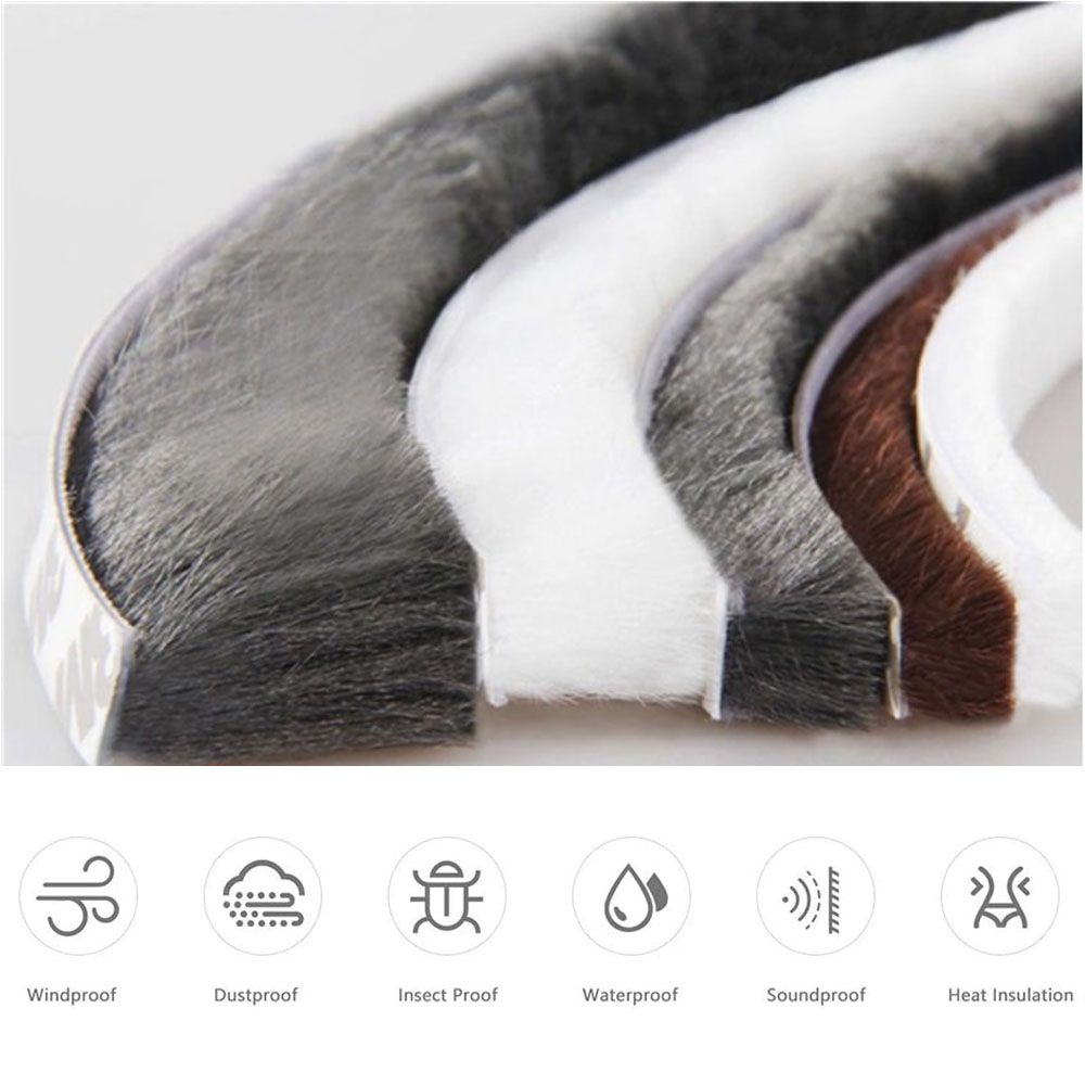 Auto-adesivo porta e janela escova de vedação Strip, Windproof Anti Insect Strip, Home Living Suprimentos, 5m