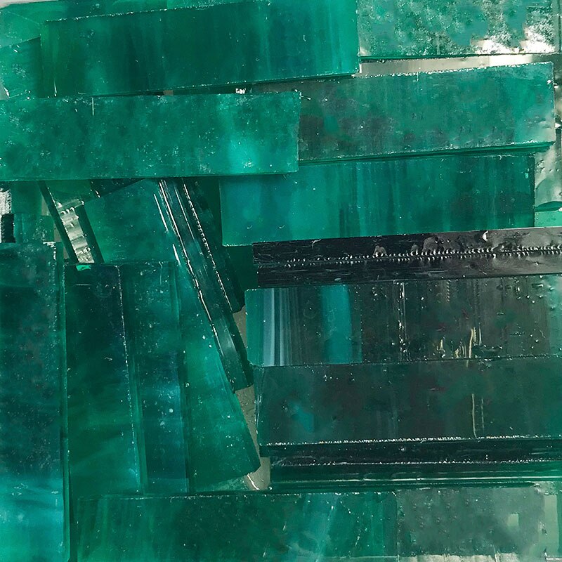 200 gramm 1X4 cm Glasmalerei Streifen, DIY Glas Mosaik Hobby, DIY Material Lieferant, Mini verlieren Tiffany Glas Stück, Grün verrotten: SF33