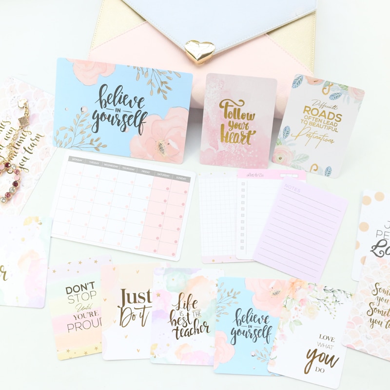 Divisor de índice Domikee kawaii de papel de aluminio dorado, juego de tarjetas planificadoras para diario, oficina, escuela, cuadernos planificadores bonitos, accesorios de papelería