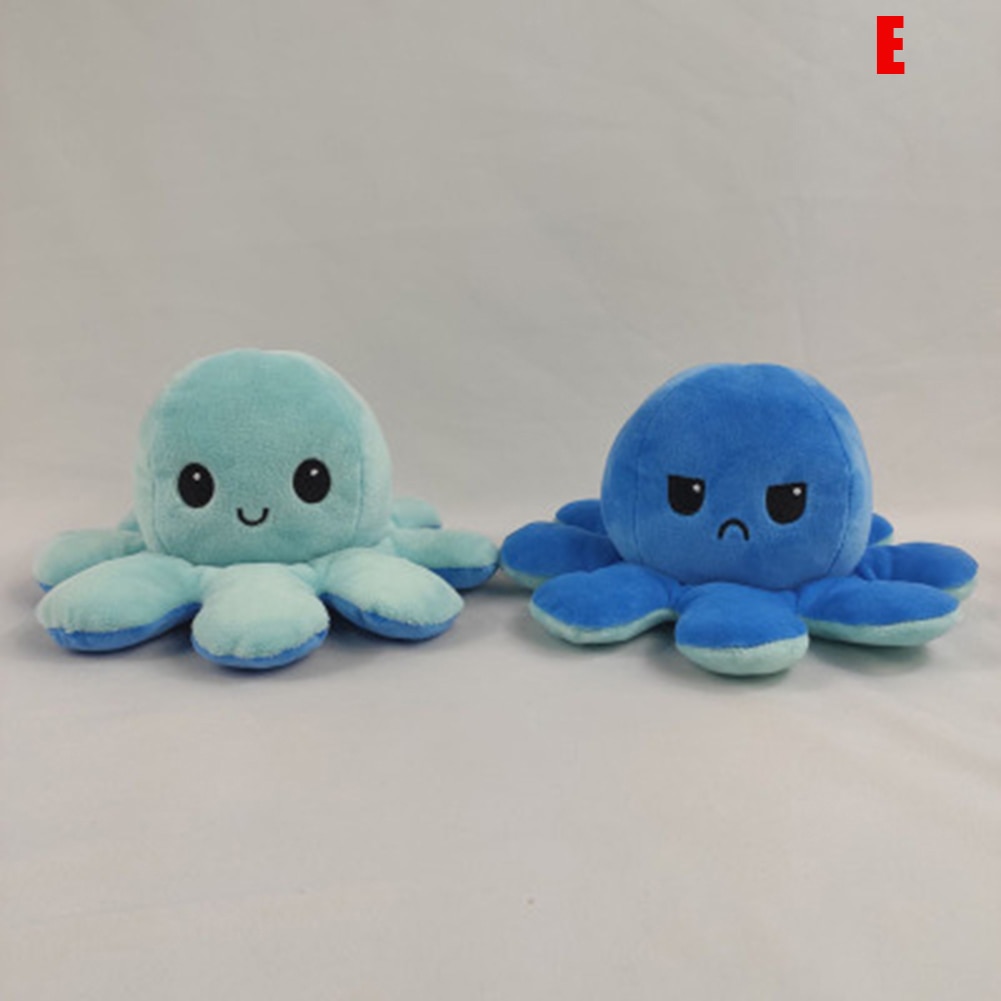 Cute Octopus Plush Toys Double-sided Flip Octopus Soft Reversible Stuffed Octopus for Kids Family Friends SCI8: e