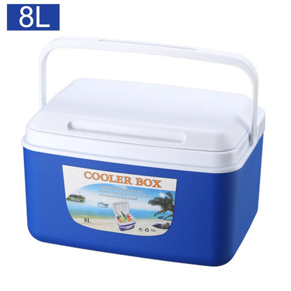 1pcs 8L Mini Outdoor Incubator Cooling Dual-use Box Food Storage Car Cold Fishing Cooler Box For Lunch Beverage Fruit Milk Seat: Blue