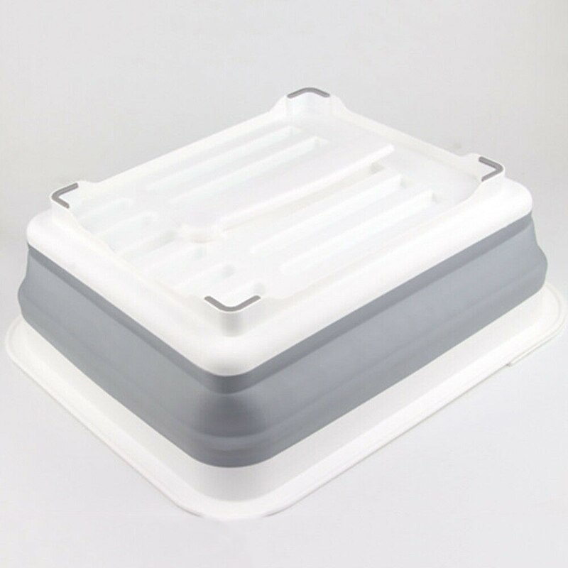 Folding Drain Rack Dishes Cutlery Storage Box Drainer Stand Cup Holder for Kitchen Tableware UD88