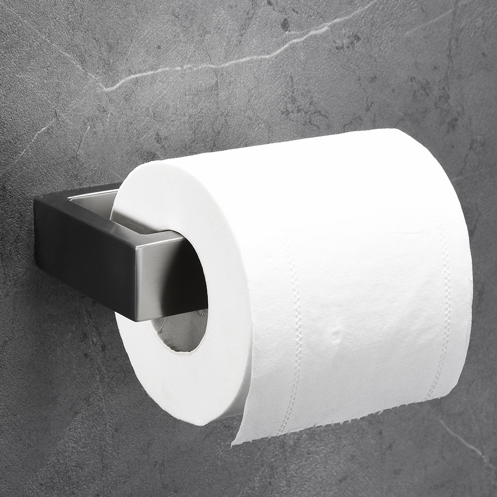 Børstet nikkel badeværelse hardware sæt håndklæde bar toiletpapir holder håndklæde ring kappe sus 304 rustfrit stål vægmonteret: Papirholder