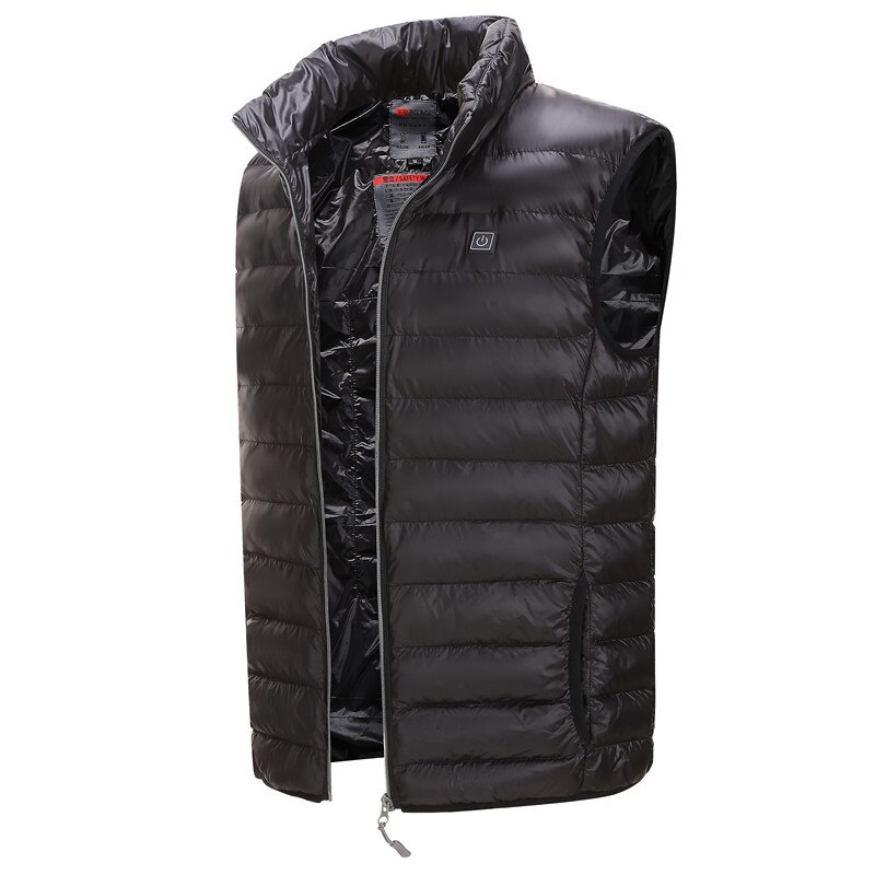 Unisex Electric Vest Heated Cloth Jacket USB Thermal Warm Heated Pad Body Warmer winter clothes cycling camping hiking skiing: Black / M