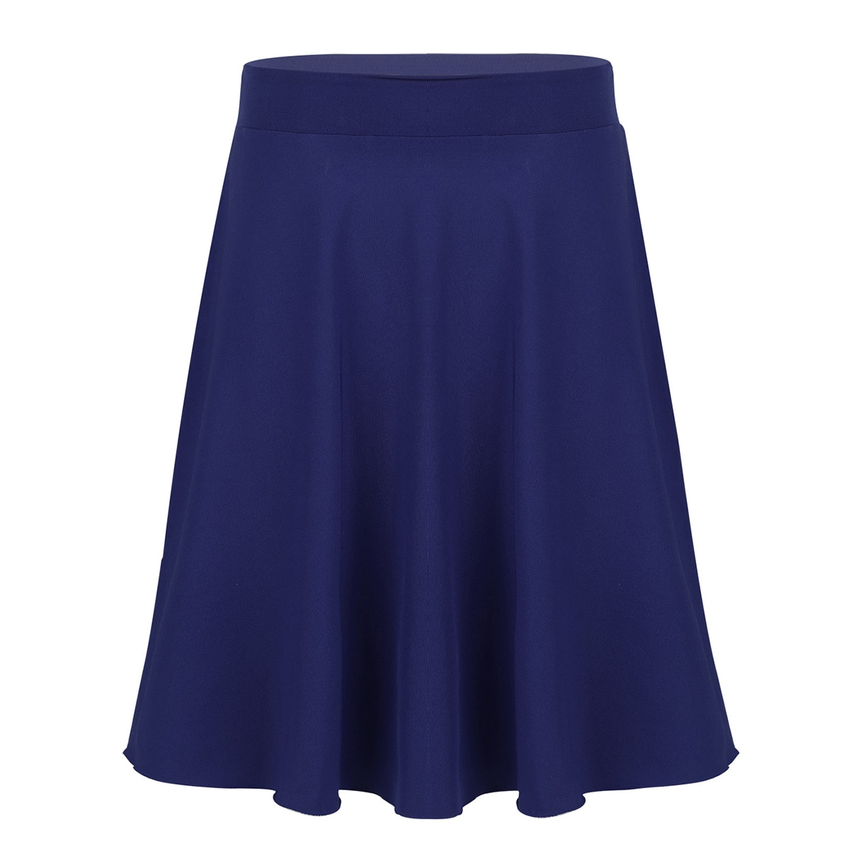 Teen Summer Skirts Solid Color Lightweight Stretchy Big Girls Knee Length Full A-Line Skater Skirt for Party School Casual Wear: Navy Blue / 8