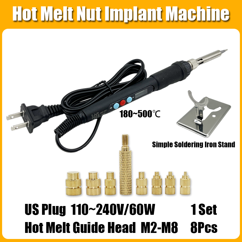 Messing Inzetmoer Met Soldeerbout Tip Set 3d Printer Melt Gekartelde Warmtedraad Insluiting Koperen Moeren 304 Roestvrijstalen Schroef: Black