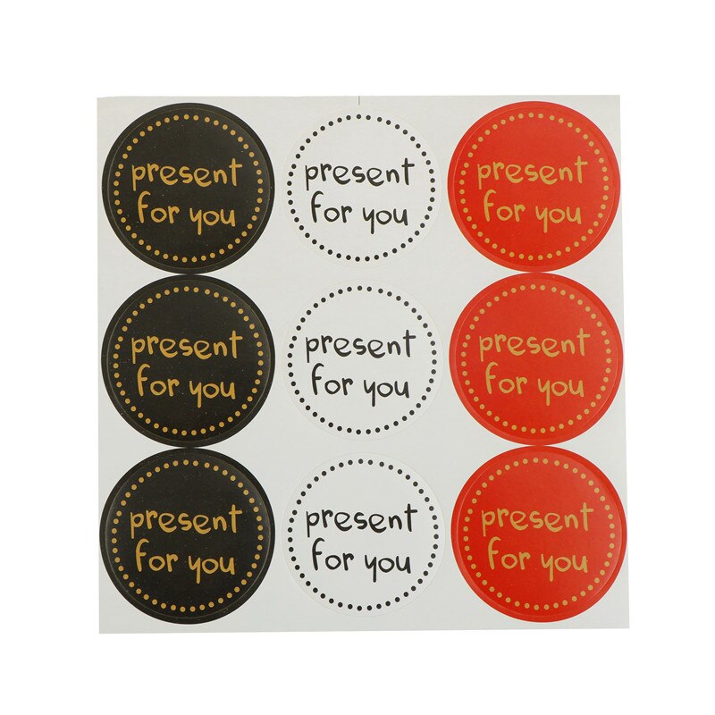 90Pcs/10 Vellen "Cadeautje Voor Je" Kraftpapier Seal Stickers Voor Handgemaakte Producten Diy Bakkerij Packsge label Sticker